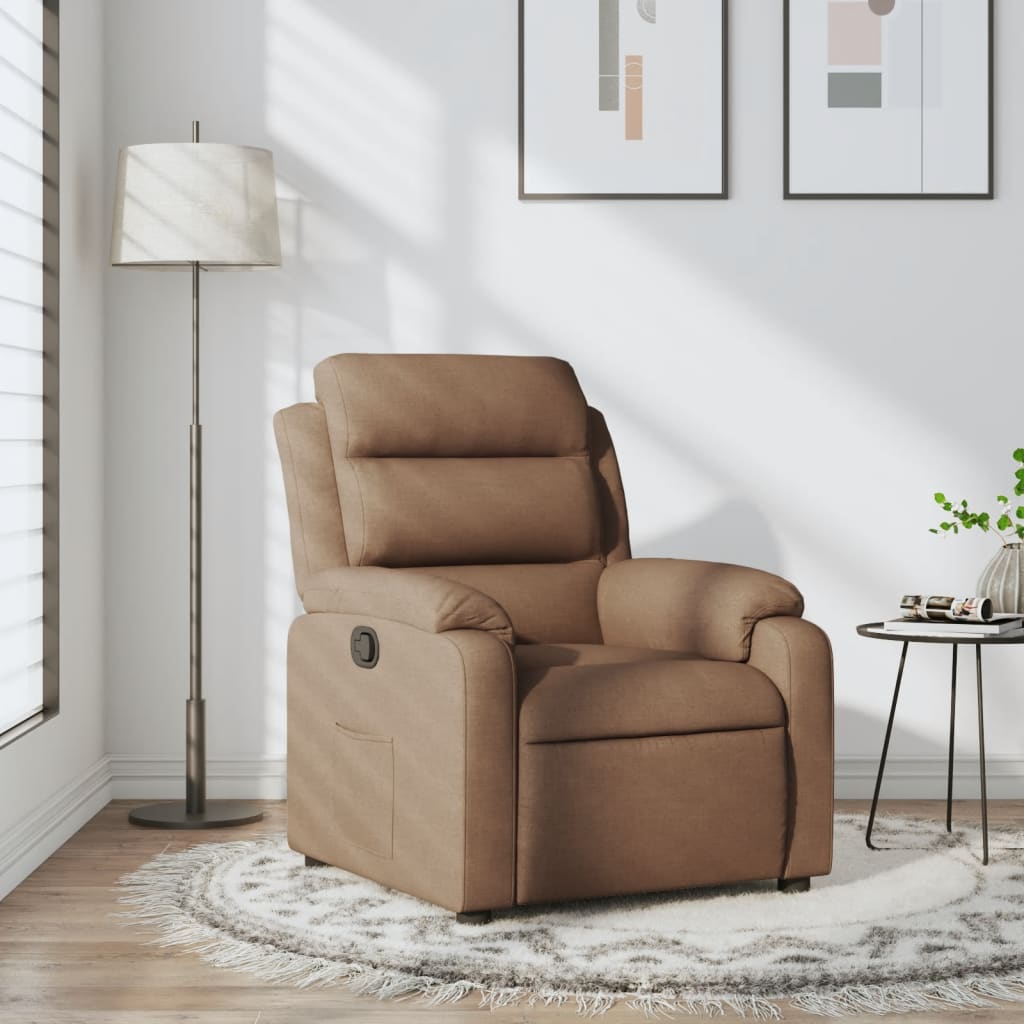 Relaxing Chair Brown Fabric
