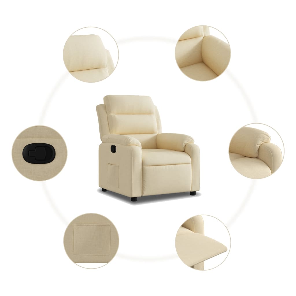 Relaxing chair cream fabric