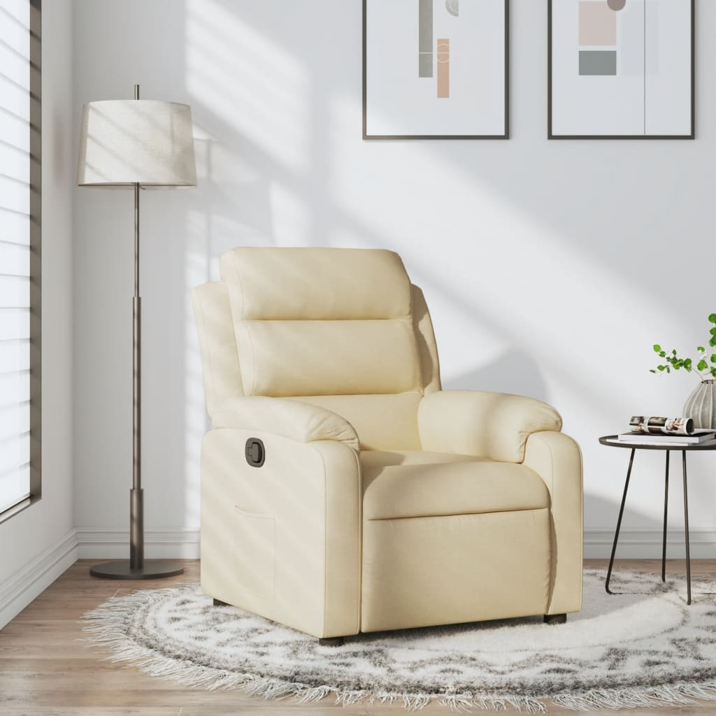 Relaxing chair cream fabric