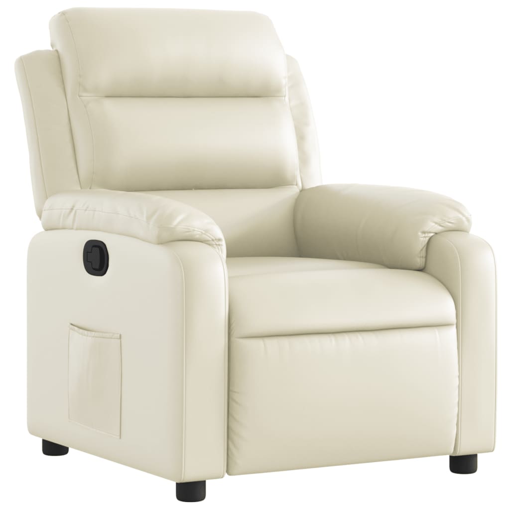 Relaxing chair cream artificial leather