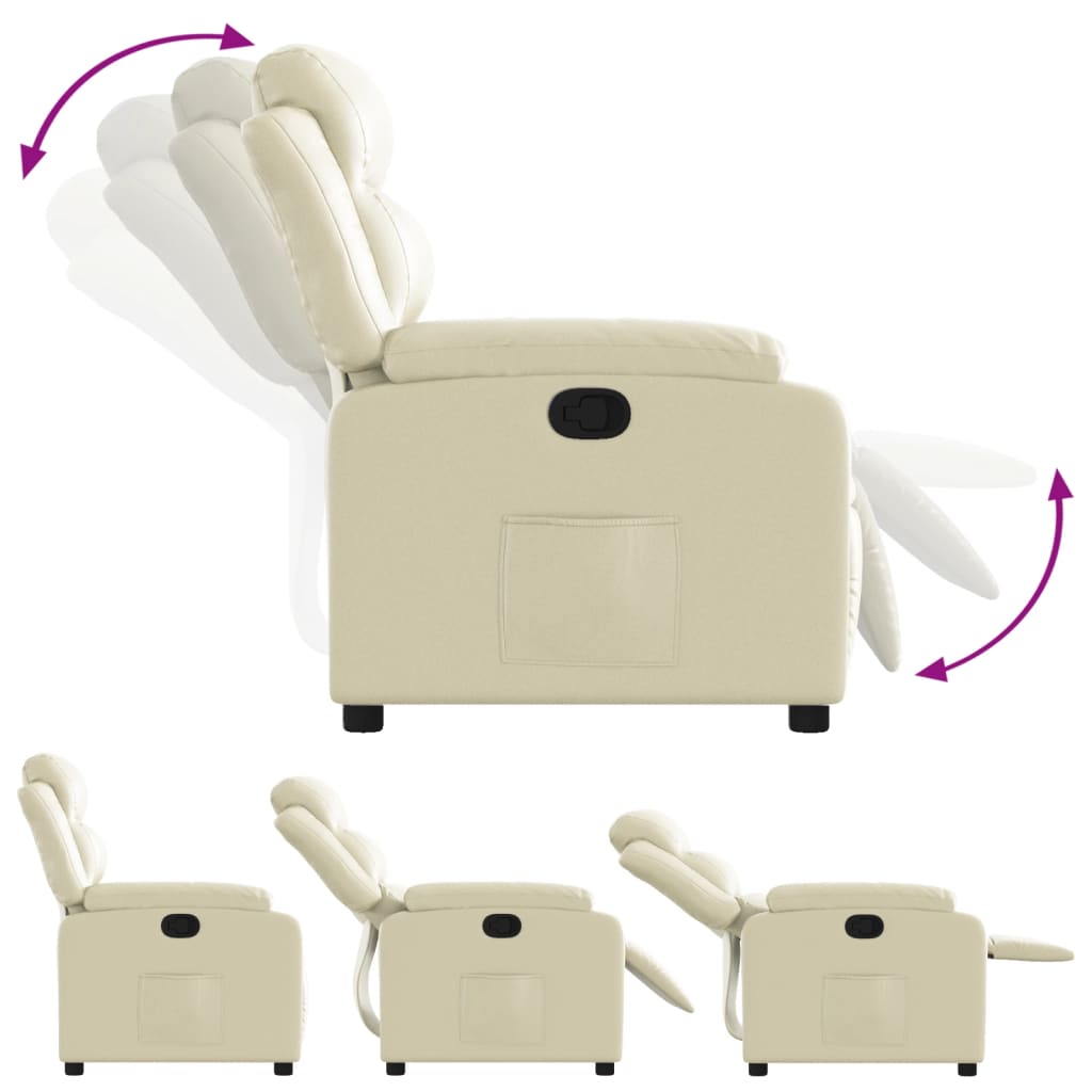Relaxing chair cream artificial leather