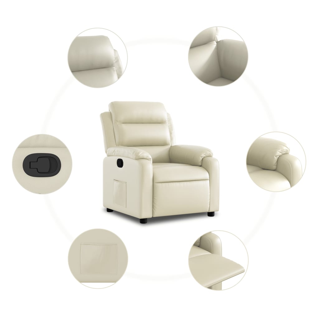 Relaxing chair cream artificial leather