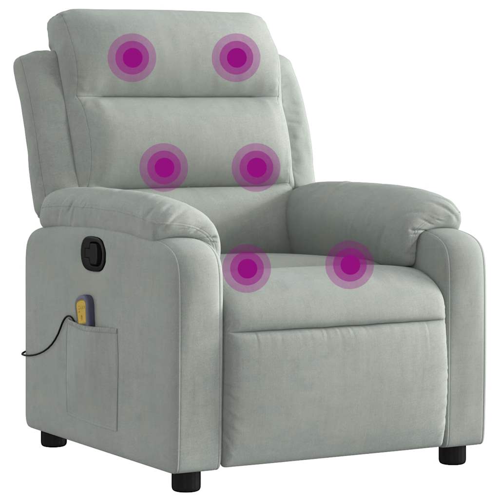 massage chair light gray velvet