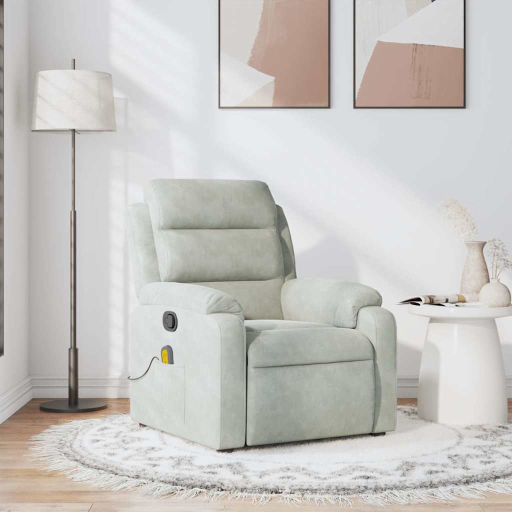 massage chair light gray velvet