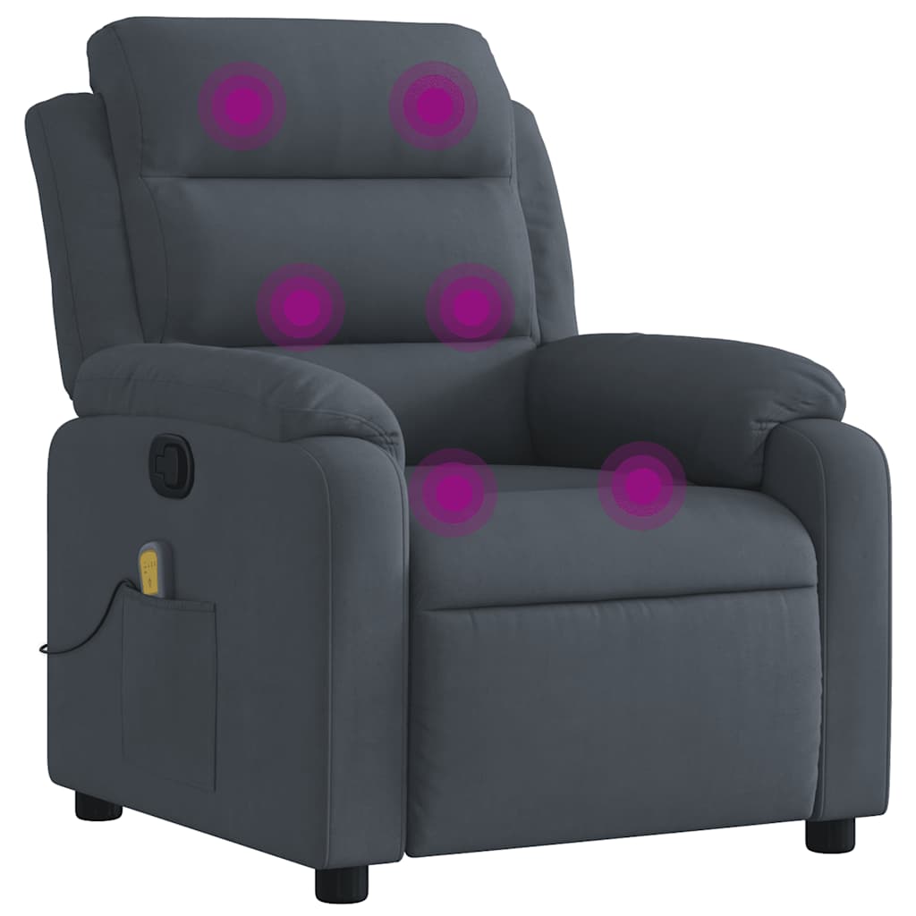 Massage Chair Dark Gray Velvet