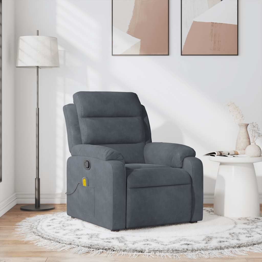 Massage Chair Dark Gray Velvet