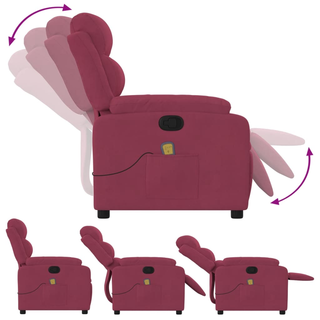 massage chair wine red velvet