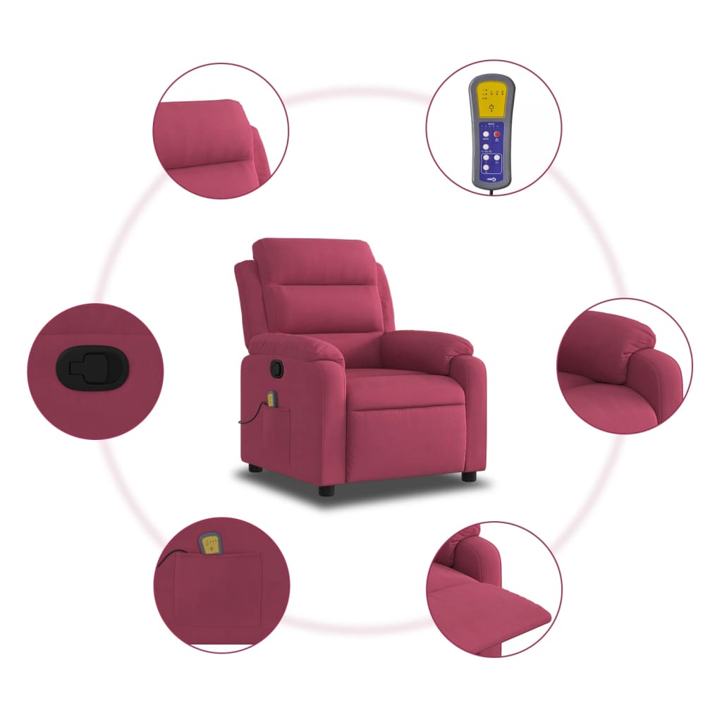 massage chair wine red velvet