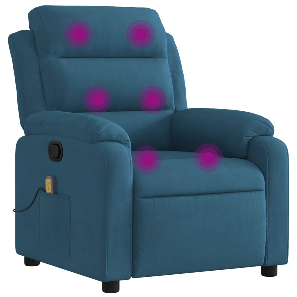 massage chair blue velvet