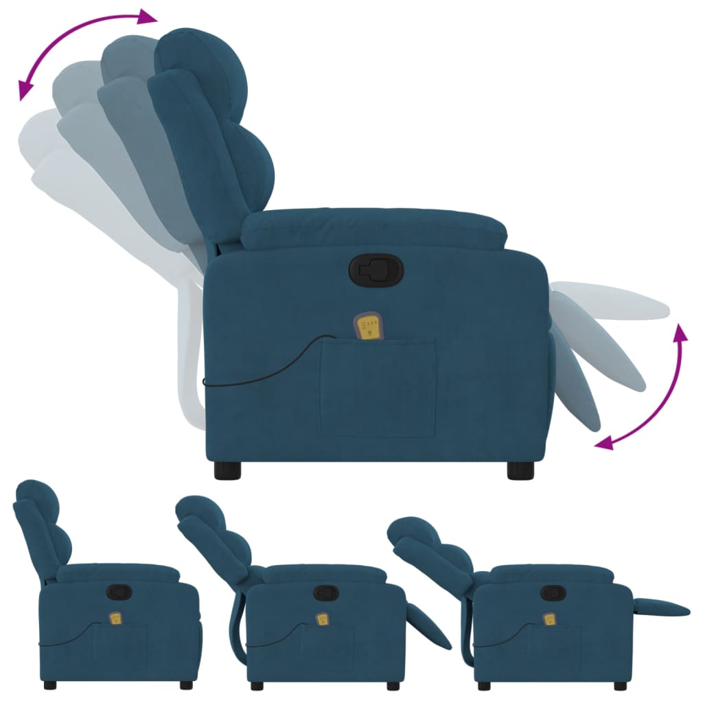 massage chair blue velvet