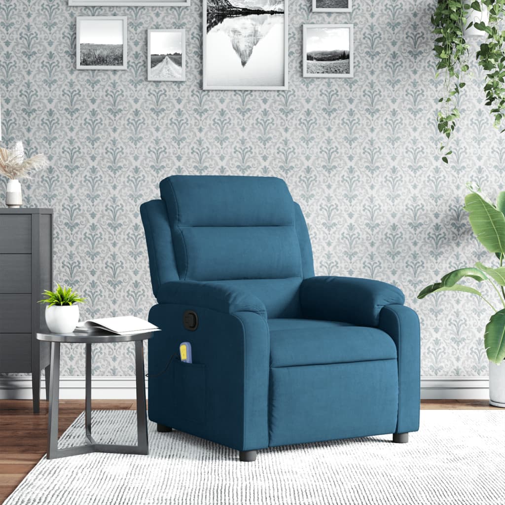 massage chair blue velvet