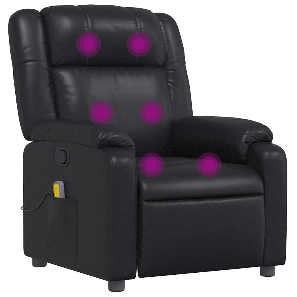 Massage Chair Black Faux Leather