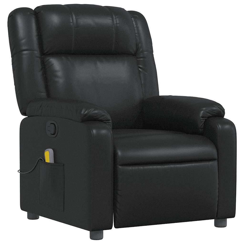 Massage Chair Black Faux Leather