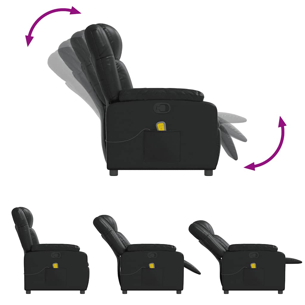 Massage Chair Black Faux Leather