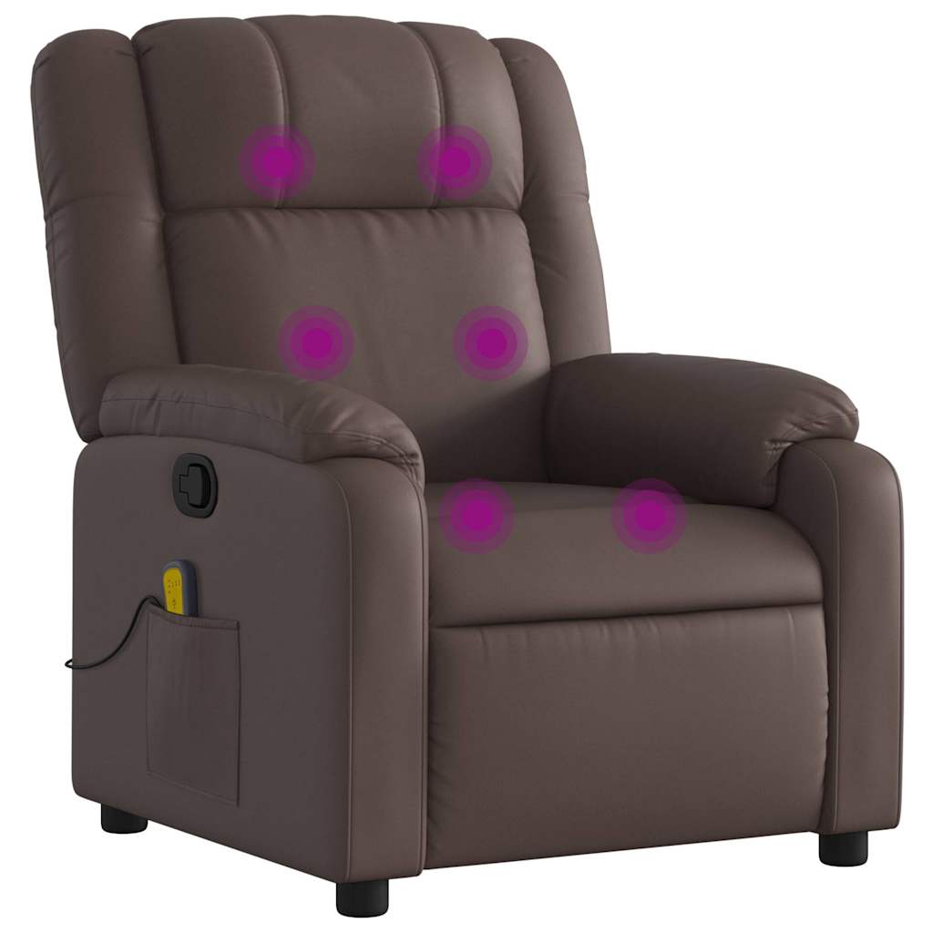 Massage Chair Brown Faux Leather