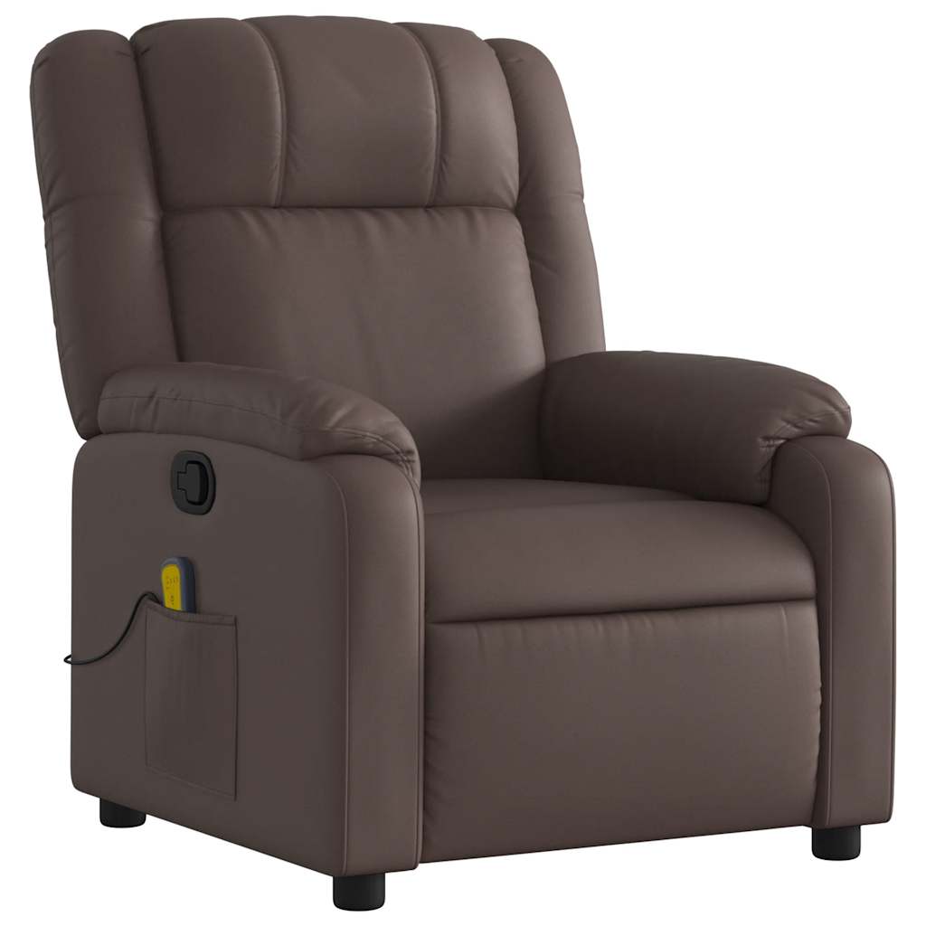 Massage Chair Brown Faux Leather