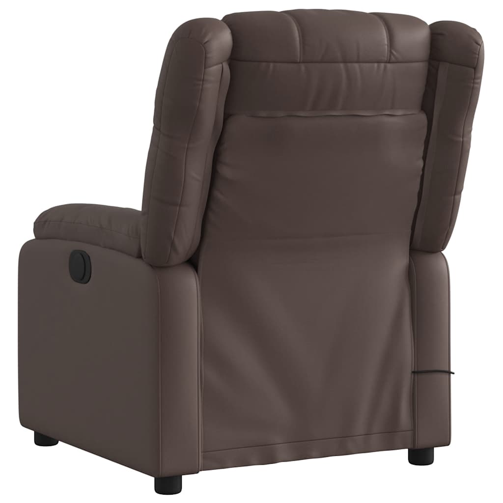 Massage Chair Brown Faux Leather