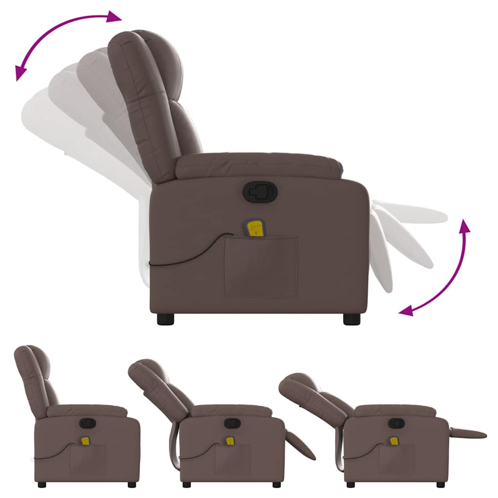 Massage Chair Brown Faux Leather