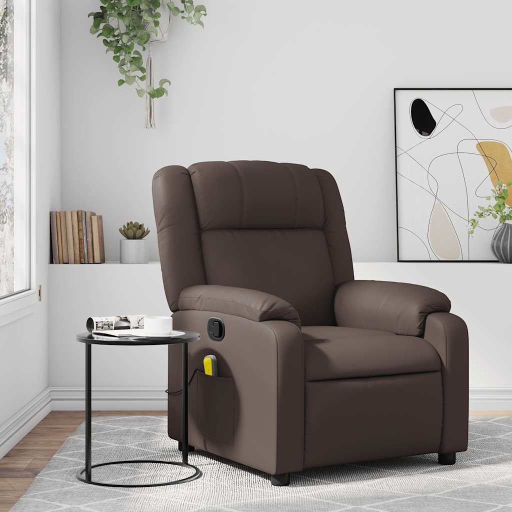 Massage Chair Brown Faux Leather