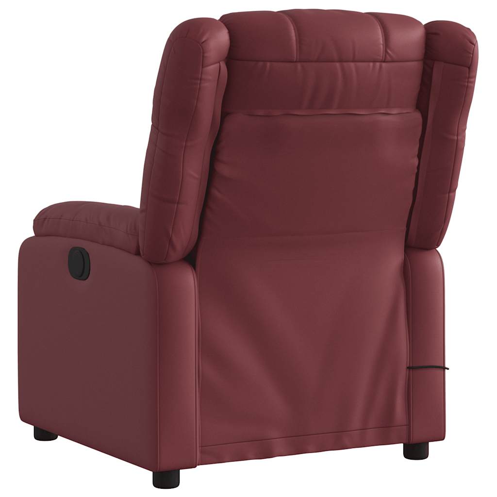 massage chair wine red artificial leather