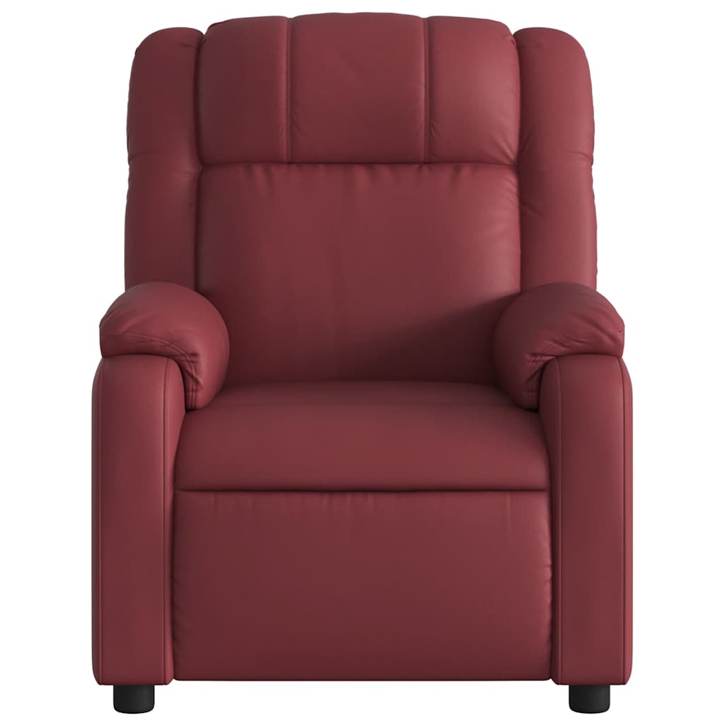 massage chair wine red artificial leather