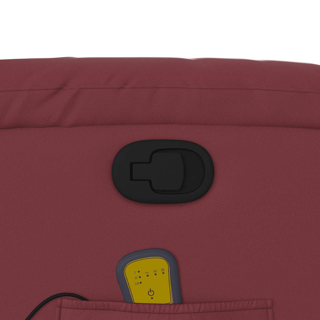 massage chair wine red artificial leather