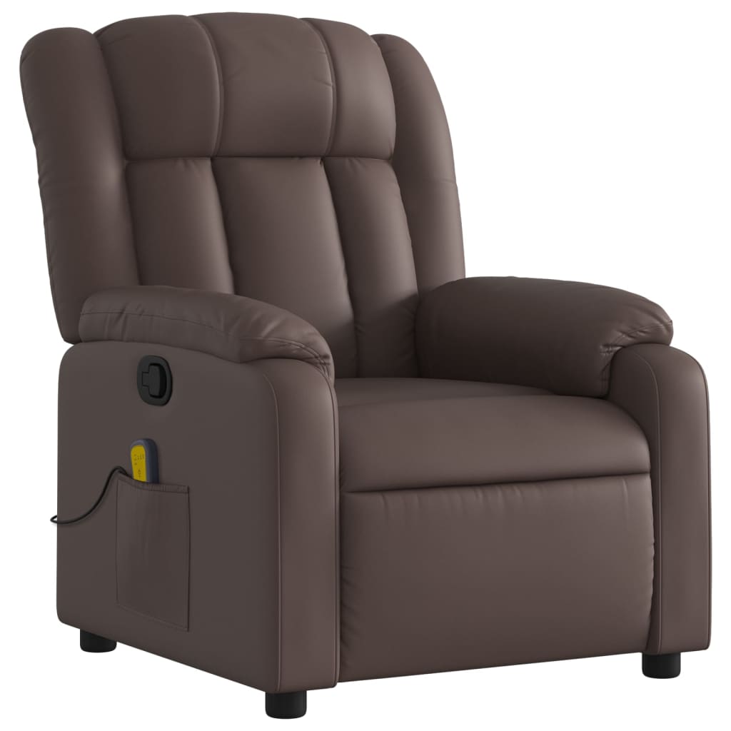 Massage Chair Brown Faux Leather