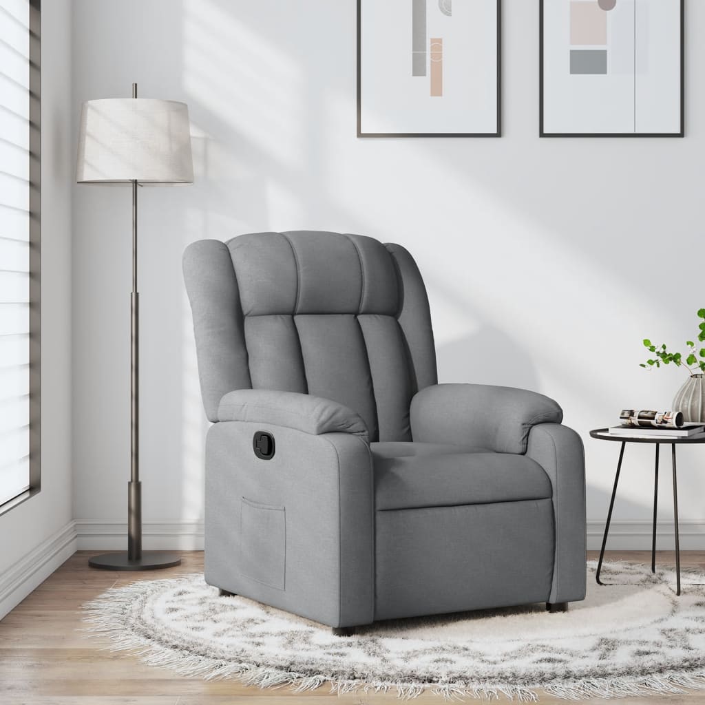 Relaxing Chair Light Gray Fabric