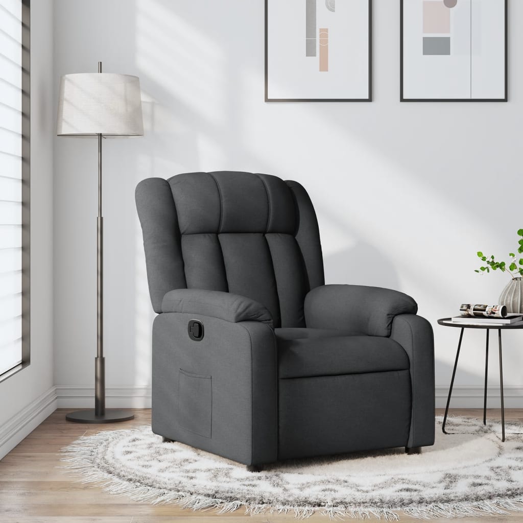 Relaxing Chair Dark Gray Fabric