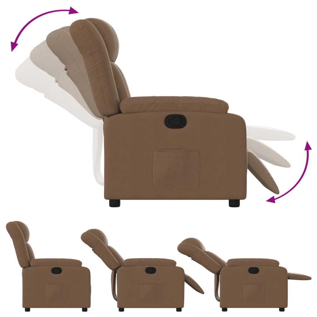 Relaxing Chair Brown Fabric