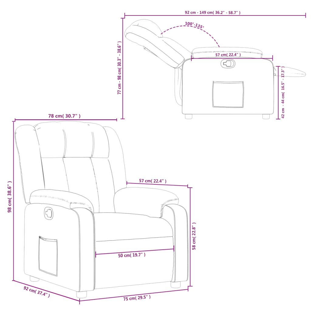 Relaxing Chair Brown Fabric