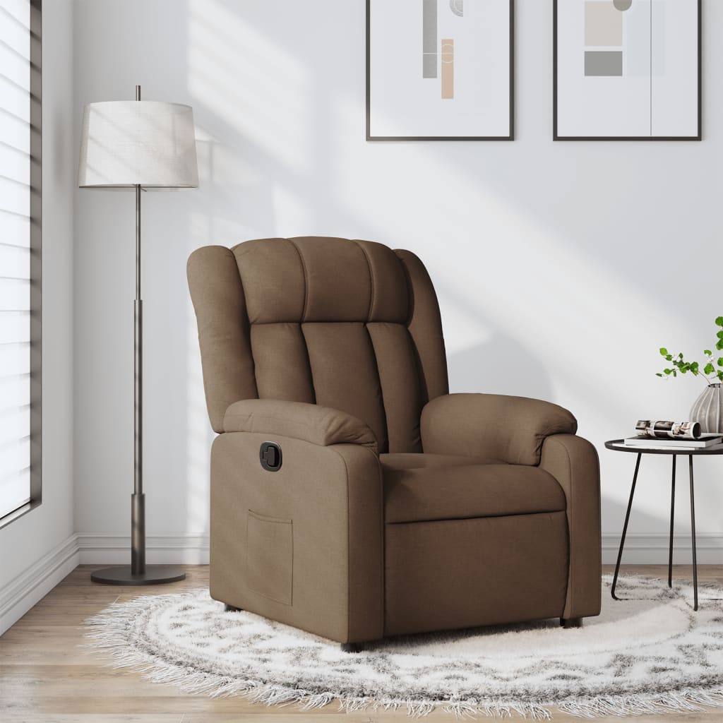 Relaxing Chair Brown Fabric