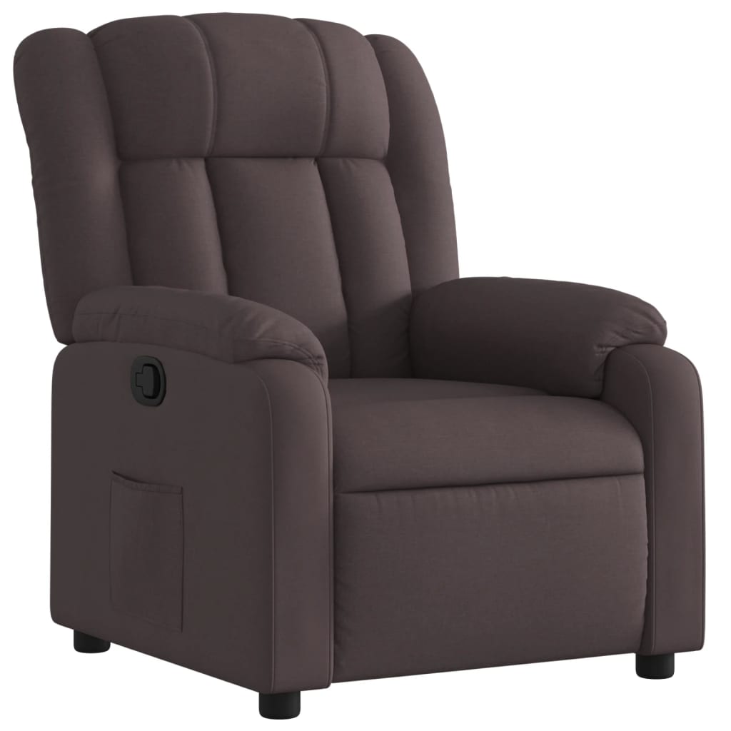 Relaxing Chair Dark Brown Fabric