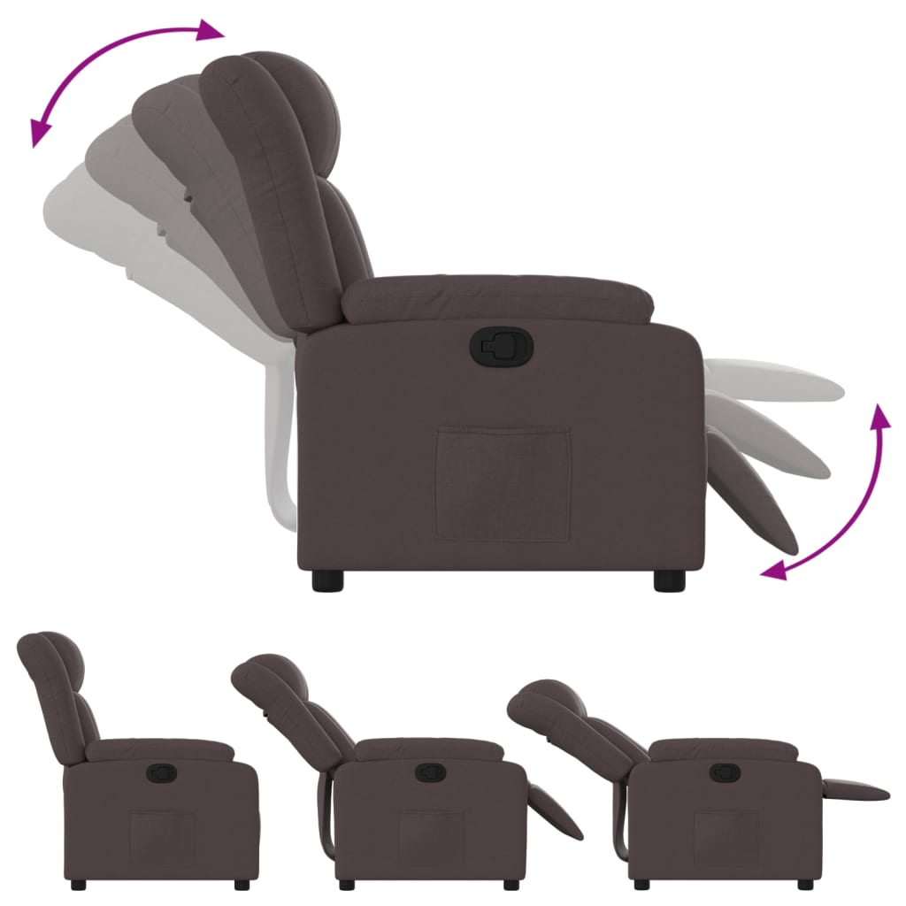 Relaxing Chair Dark Brown Fabric