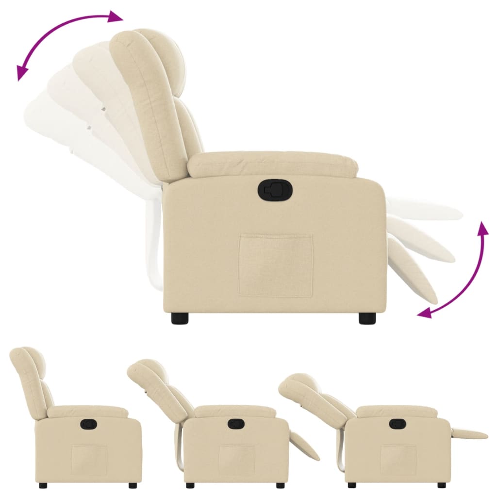 Relaxing chair cream fabric