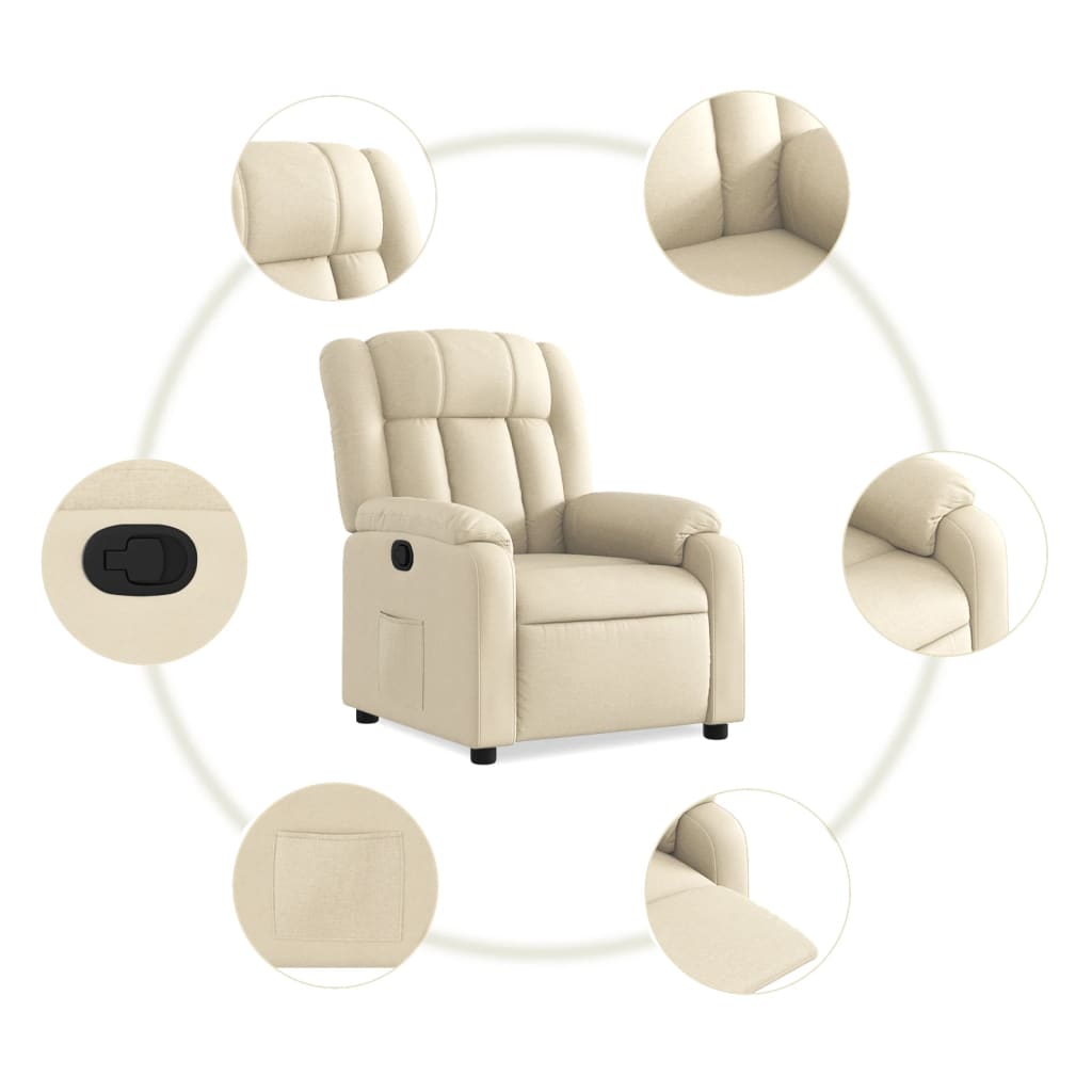 Relaxing chair cream fabric