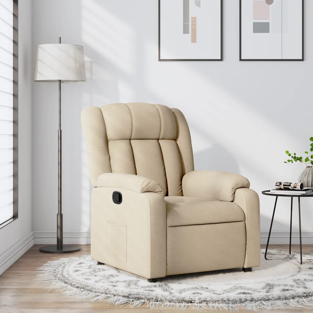 Relaxing chair cream fabric