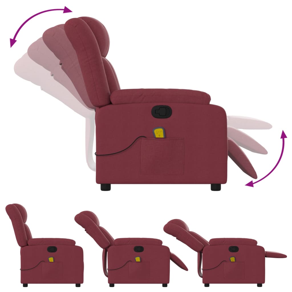 massage chair wine red fabric