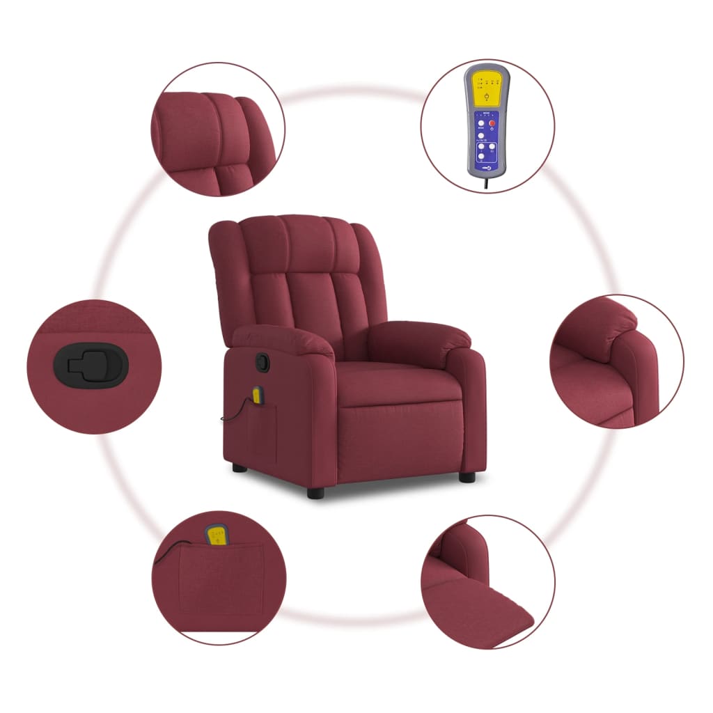massage chair wine red fabric
