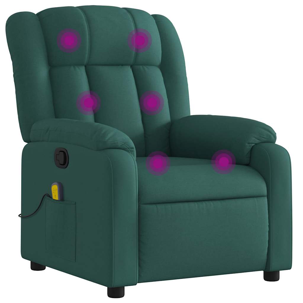 Massage Chair Dark Green Fabric