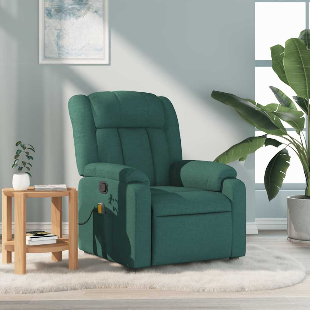 Massage Chair Dark Green Fabric
