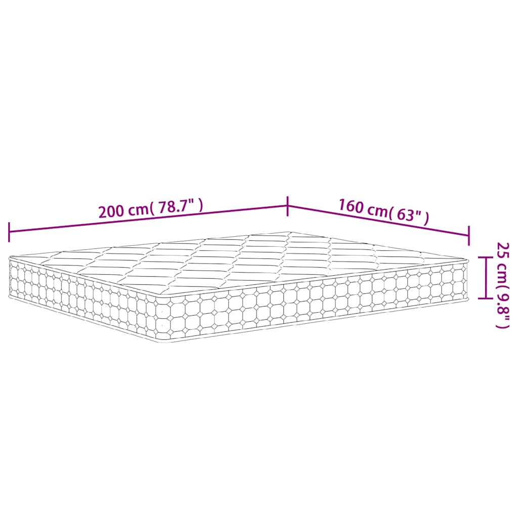 Medium-firm pocket spring mattress 160x200 cm