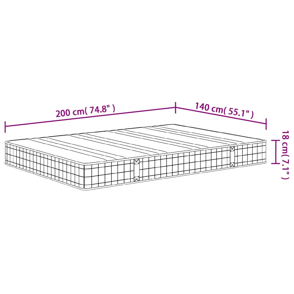 Bonnell spring mattress medium 140x200 cm