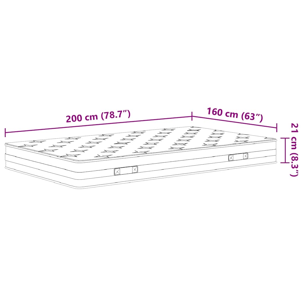 Bonnell spring mattress medium 160x200 cm
