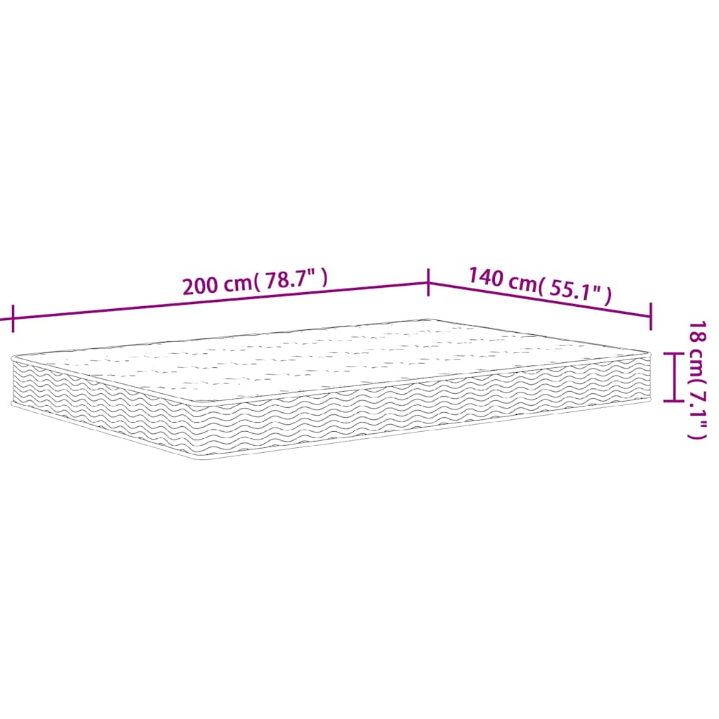 Bonnell spring mattress medium 140x190 cm