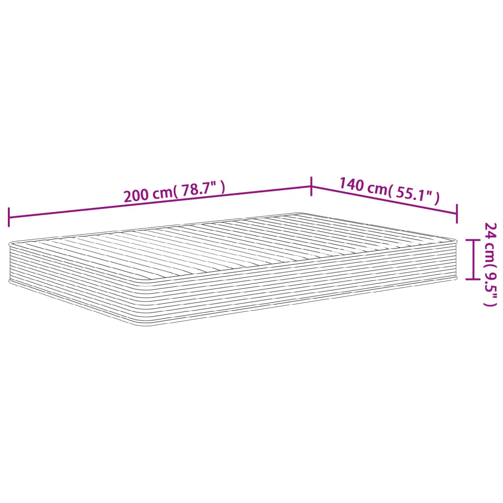 Mattress Foam Medium Soft 140x200 cm