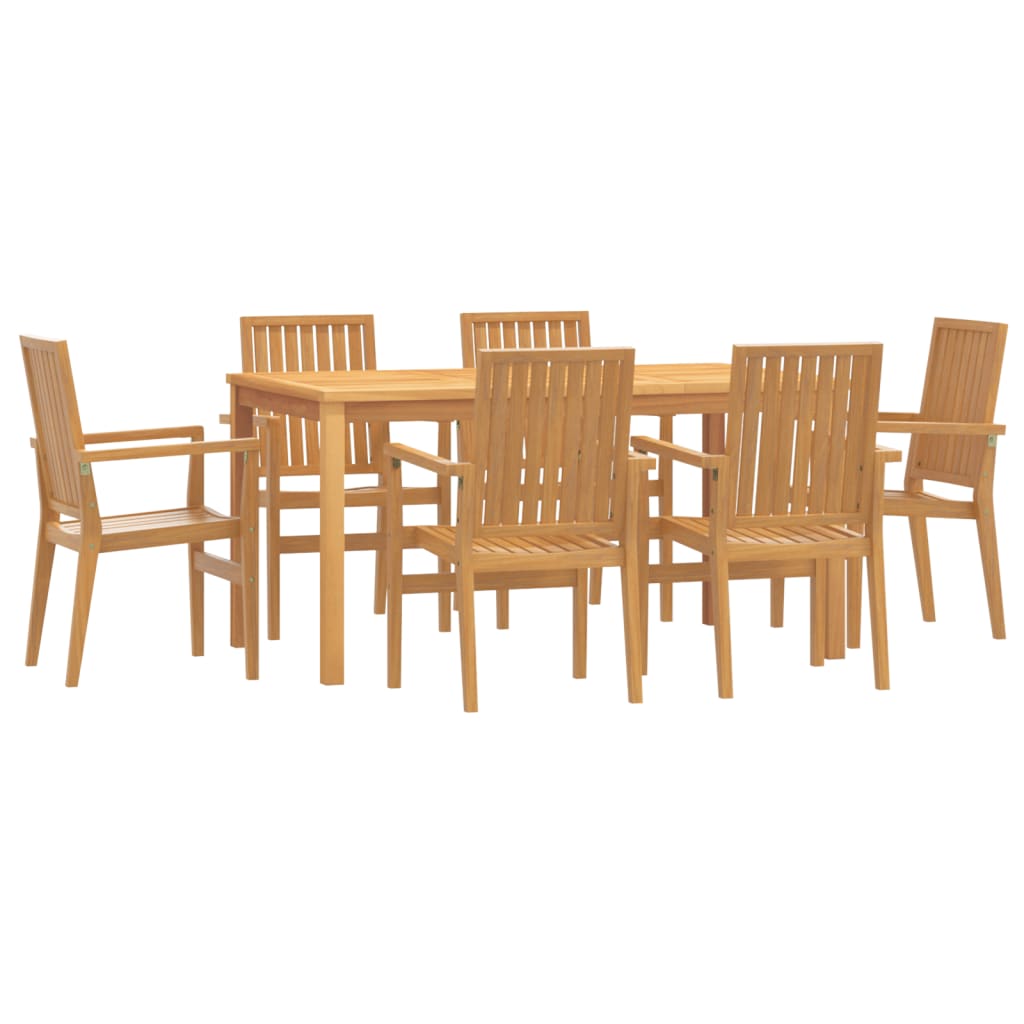 7-piece garden dining set made of solid teak