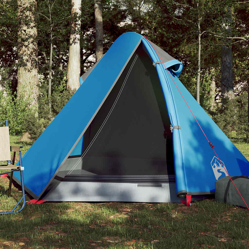 Dome Camping Tent 2 Persons Blue Waterproof