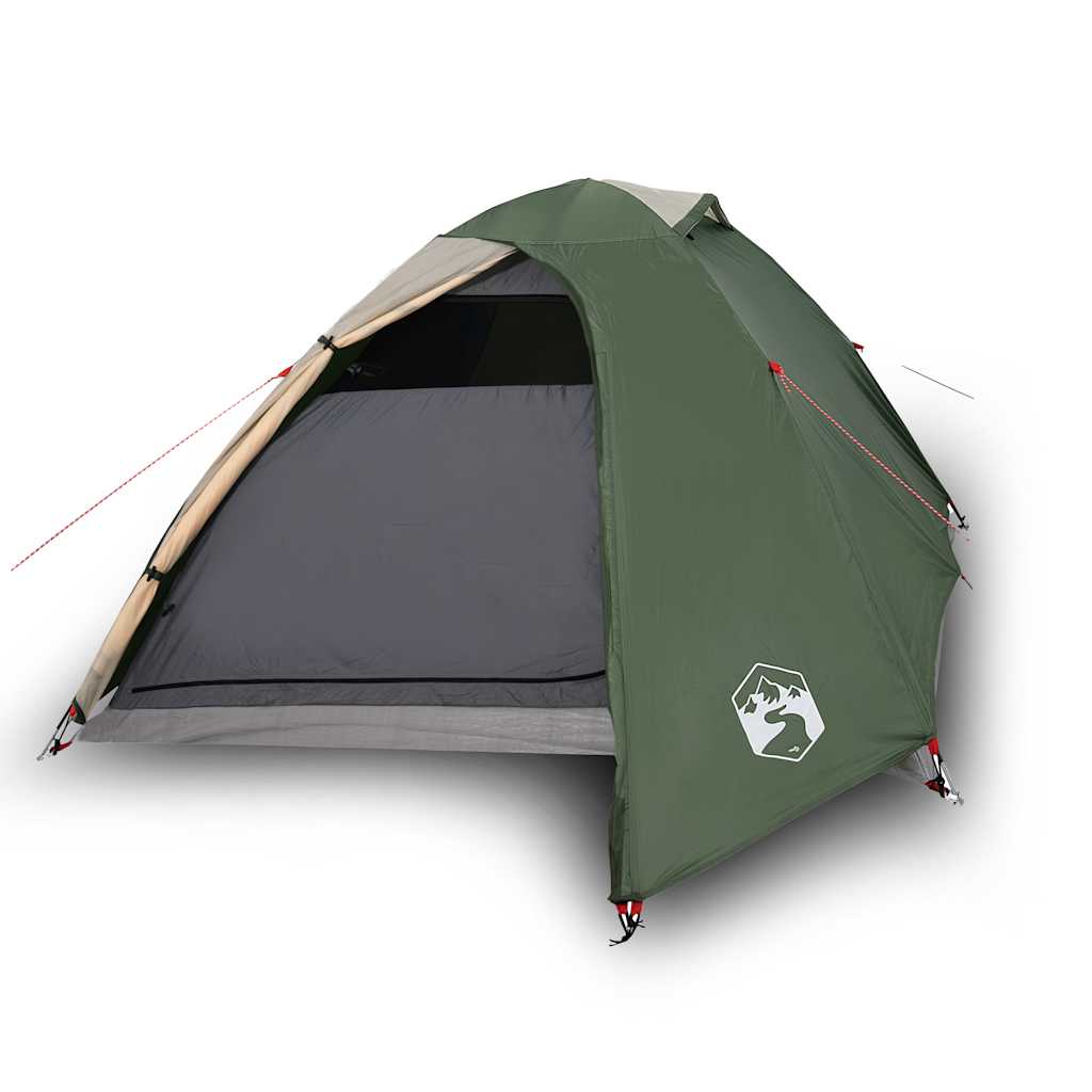 Dome Camping Tent 3 Persons Green Waterproof