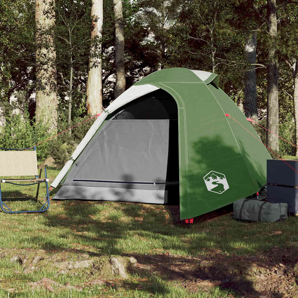 Dome Camping Tent 3 Persons Green Waterproof